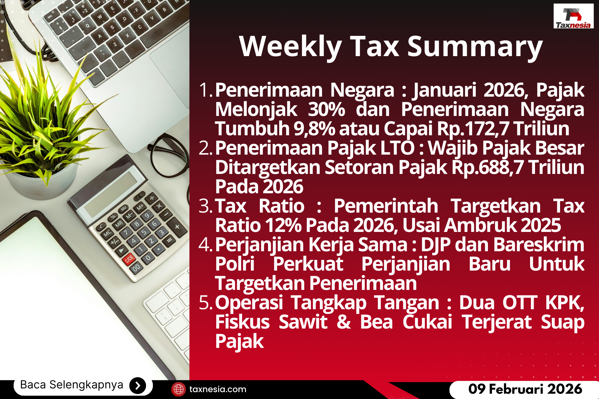 Weekly Tax Summary – 09 Feb 2026 : Penerimaan Negara, Penerimaan Pajak ...